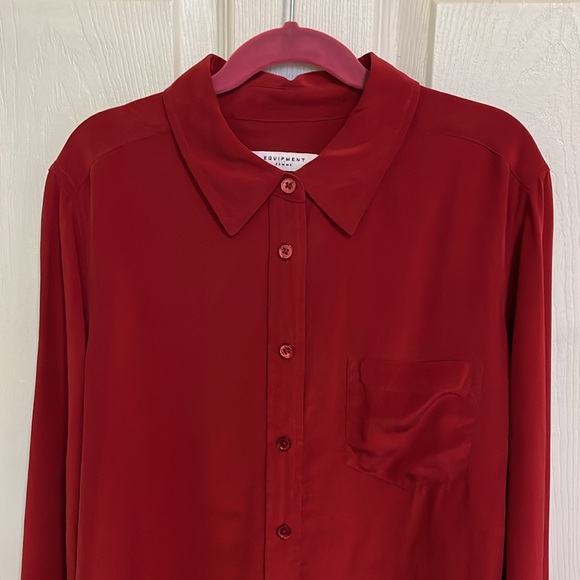 Equipment wine-coloured silk button-up shirt - Picture 2 of 4